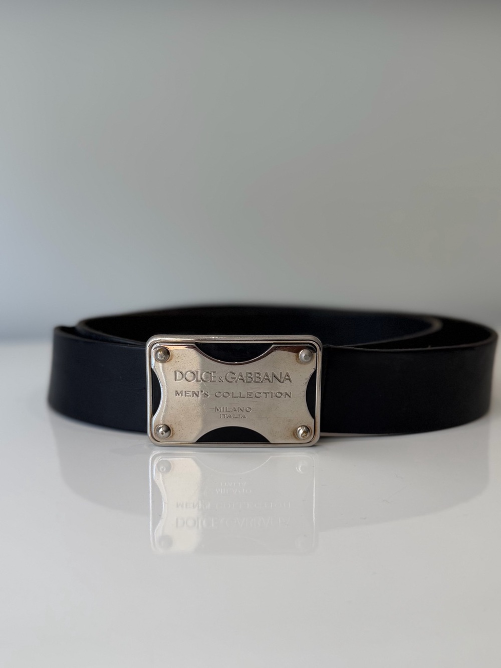 Dolce & Gabbana Archival “Men's Collection” Leather Plaque Belt